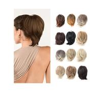 Hairpiece Messy Hair Bun Synthetic Hairpieces, Elastic Short Straight Ponytail Extensions for Women Girls Daily Use(4A)