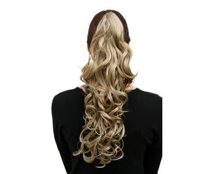 Hairpiece Ponytail Butterfly Clip Curly Long Blonde Ash Blonde 45cm C128-24