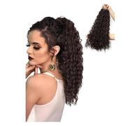 Hairpiece Short Afro Curly Braid Ponytail Extension 10 Strand DIY Braided for Women Party(4)