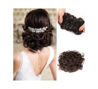 Hairpiece Short Messy Curly Dish Hair Bun Extension Easy Stretch Hair Scrunchie Combs Clip in Ponytail Hairpieces Daily Use(4)