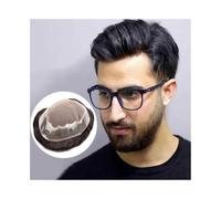 Hairpiece Toupee for Men, Breathable Fine Mono PU Poly Around Men Capillary Prostheis 6" Indian Human Hair Natural Hairline Male Replacement System Units Man Toupee(7x10)