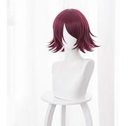 Hairpieces Arknights Anime Cosplay Rose Net Wigs HighTemperature Resistant Fiber Bob Short Hair Purple 14 Inch