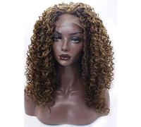 Hairpieces Fluffy Curly Hair Lace Front Wig Heat Resistant Fiber Synthetic Hair for Women Brown Wave Wigs Daily Cosplay Halloween Party 22in 16 in