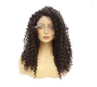 Hairpieces Fluffy Long Curly Wig Ombre Lace Front Wig Synthetic Hair for Women Brown Wave Wigs Cosplay Costume Halloween Party 22in 16 in