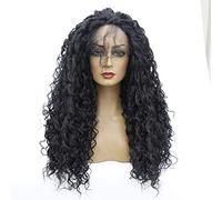 Hairpieces Fluffy Long Wavy Curly Wig Lace Front Wigs Synthetic Hair for Women Cosplay Costume Halloween Party Black 1426inches 26in 22 in