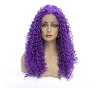 Hairpieces Ladies Fluffy Long Curly Wavy Wig Lace Front Wigs Synthetic Hair for Cosplay Costume Halloween Party Purple 1426inches 22in 20 in