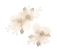 Hairpin, Beige Tulle Flowers, 7.5x5.5cm, Cute Hair Clip Accessories, Decorative Hair Clips, Elegant Pearl Design, Ideal For Teens, Brides, Bridesmaids, And Bridal Styling