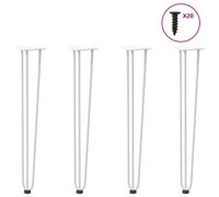 Hairpin Legs 72 cm White Powder-Coated Steel w/ Levelers 4pc Console Table Desk