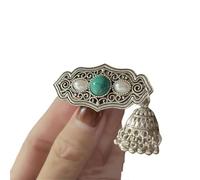 Hairpin New Chinese Retro Metal Pearl Bell Tassel Side Clip for women(Short)