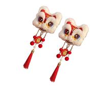 Hairpin Pom Pom New Year Bell Pearl Headwear Bunch Clip Elegant Bow Knot Hair Clip Photo Props