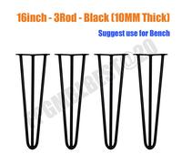 Hairpin Table Desk Bench Legs & Protector Feet 2&3 Prong 4/8/10/12/14/16/28 Inch