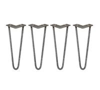 SkiSki Hairpin Table Legs 14” 36cm Pack of 4 Raw Steel Heavy Duty