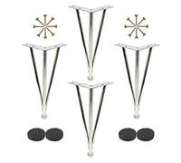 Hairpin Table Legs 4 Pcs Furniture Legs Adjustable Metal Furniture Feet Desk Sofa Coffee Table Cabinet Replacement Furniture Legs 10cm 15cm (Silver 20cm/7.