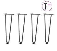 Hairpin table legs 42cm Anthracite solid powder-coated steel with levellers set
