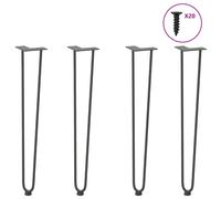 Hairpin table legs Anthracite 72 cm Solid powder-coated steel with levellers x4