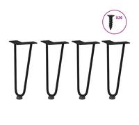 (black, 30 cm) vidaXL Hairpin Table Legs Hairpin Legs Coffee Table leg 4 pcs Solid Steel