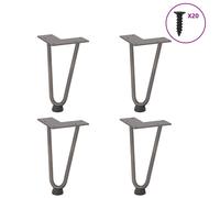 vidaXL Hairpin Legs for Coffee Table 4 pcs Natural Steel 20 cm Solid Steel