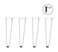 vidaXL Hairpin Legs for Coffee Table 4 pcs White 42 cm Solid Steel