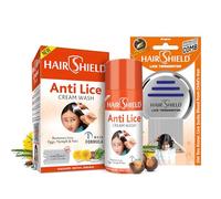 Hairshield Lice Terminator Combo | #1 Anti Lice 1 Wash 30ml Solution with Plastic Comb Pack + 1 Original Stainless Steel Micro-Grooved Teeth Comb | Safe for Kids, Men & Women