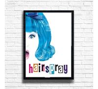 Hairspray Poster Print, Musical Print, A4 A3 West End Broadway Theatre Show, Wall Art Deco Special Canvas West End Print, London theatre art frame options (A3 Framed (Black))