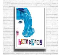 Hairspray Poster Print, Musical Print, A4 A3 West End Broadway Theatre Show, Wall Art Deco Special Canvas West End Print, London theatre art frame options (A4 Framed (White))
