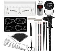 Hairstroke Brow Mapping Ruler - Reusable Acrylic Eyebrow & Eyeliner Arch Stencil Template, 1-Minute Fast Drawing Guide Tool for Precise Brow Shaping and Tattoo Design (Kit-5)