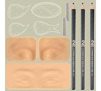 Hairstroke Brow Mapping Ruler - Reusable Acrylic Eyebrow & Eyeliner Arch Stencil Template, 1-Minute Fast Drawing Guide Tool for Precise Brow Shaping and Tattoo Design (Kit-7)