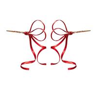 Hairstyle Accent Pair for Women, Decorative Ribbon Knot Stick Set, Smooth Metal Finish, Easy Daily Outfit Matching Ribbon Hair Stick Decorative Hair Accessory Side Updo Ornament Long Tail Hairpin Half