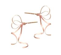 Hairstyle Accent Pair for Women, Decorative Ribbon Knot Stick Set, Smooth Metal Finish, Easy Daily Outfit Matching Ribbon Hair Stick Decorative Hair Accessory Side Updo Ornament Long Tail Hairpin Half