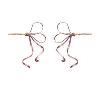 Hairstyle Accent Pair for Women, Decorative Ribbon Knot Stick Set, Smooth Metal Finish, Easy Daily Outfit Matching Ribbon Hair Stick Decorative Hair Accessory Side Updo Ornament Long Tail Hairpin Half