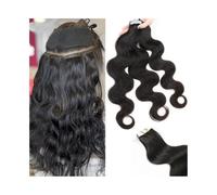 Hairstyles Body Wavy Tape In Human Hair Extensions for Black Woman Real Remy Human Hair 20Pcs 50g Invisible Skin Weft Tape In Hair Extensions #1B Natural Black Tool(26 inches)