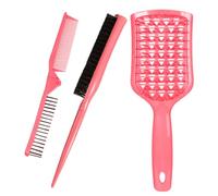 Hairstyling Combs Set Foldable Abs Ps Hair Tools for Travel | Double Sided Brush, Bristle Comb, Hollow Design, Nylon Wire Detail