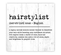 Hairstylist Definition Wood Signs Primitive Quotes Hanging Wall Sign Typography Wall Art Decorative Home Wall Art Retro Wall Hanging Sign for Bathrooms Home Bedroom Living Room Decor 8x8in