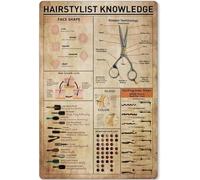 Hairstylist Knowledge Guide Reference Chart Posters And Prints Decorative Painting Vintage Canvas Wall Art Picture Barber Shop Decor 40X60 Cm Frameless