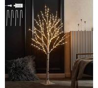 Hairui Lighted Birch Tree 4FT 200 LED White Birch Tree with Lights for Christmas Holiday Party Decorations Plug in Indoor Outdoor Use