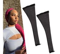 Hairweave Sleeve for Locs, Hair Weave Sleeve for Locs, Fashionable Design - Haircare for Wig, Extra Long Wig Cap Breathable Stretchy with Elastic Band for Bun Faux Locs Long Hair(Black*2)