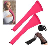 Hairweave Sleeve For Locs With Drawstring, Haircare, Hairweave Sleeve for Locs with Drawstring, Breathable Lightweight Long Hair Weave Dreadlock Cap Wig Cap with Elastic for Bun Faux Locs(2pcsPink)