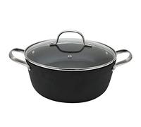 Hairy Bikers CKW2028 Lightweight Cast Iron 24cm Casserole Dish with Non Coating, Honeycomb Base Reduces Risk of Sticking, for Home Kitchens