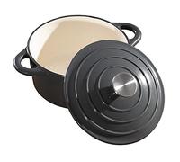 Hairy Bikers CKW2423 Cast Iron Enamelled Round Casserole Dish with Lid, Grey 26cm. Cooking Stock Pot Safe to use on Multiple hob Types.