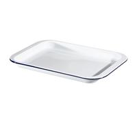 Hairy Bikers Enamelled Cookware, Large Oven Tray, Steel, PFOA Free, Oven Safe, Dishwasher Safe, White