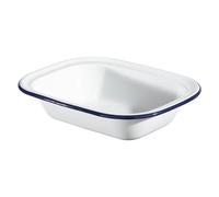 Hairy Bikers Enamelled Cookware, Medium Pie Dish, Steel, PFOA Free, Oven Safe, Dishwasher Safe, White