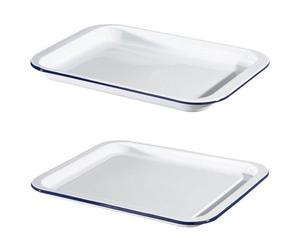 Hairy Bikers Hary Bikers Enamel Steel Oven Tray Set 36Cm Large & 34Cm Medium Roasting Dish Baking Set