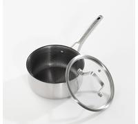 Hairy Bikers Hex Guard, 18CM Saucepan, Stainless Steel, Non-Stick, Oven Safe, Metal Tool Safe, Dishwasher Safe, PFOA Free, Suitable for All Hobs