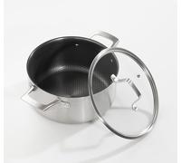 Hairy Bikers Hex Guard, 24CM Casserole Dish, Stainless Steel, Non-Stick, Oven Safe, Metal Tool Safe, Dishwasher Safe, PFOA Free, Suitable for All Hobs