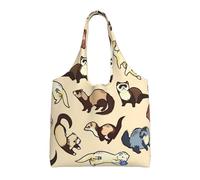 Hairy Ferret Aesthetic Tote Bag For Girls : With Full-Page Printing For Women Lady Canvas Polyester Tote Bag