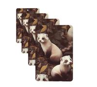 Hairy Ferret Car Air Freshener Cards Set of 4 Pieces Long Lasting Hanging Scented Cards for Bedroom Wardrobe Car Aromatherapy Tablets for Men Women Rearview Mirror Pendant