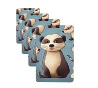 Hairy Ferret Car Air Fresheners Cards 4 Pcs Hanging Fragrance Scented Cards Long-Lasting Car Aromatherapy Tablets for Wardrobe Bathroom Car Interior Mirror Pendant Gifts