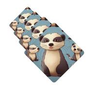 Hairy Ferret Car Air Fresheners Cards 4 Pcs Hanging Fragrance Scented Cards Long-Lasting Car Aromatherapy Tablets for Wardrobe Bathroom Car Interior Mirror Pendant Gifts