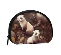 Hairy Ferret Coin Purse for Women Men, Chic Mini Change Pouch with Zipper, Small Coin Bag Shell Handbags Fashion Change Purse Wallets for Keys, Lipstick, and Earphones