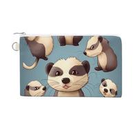 Hairy Ferret Coin Purse with Zipper Coin Wallet Coin Pouch Canvas Change Purse Pouch Zero Wallet Coin Bag